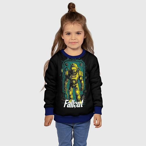 Детский свитшот Fallout poster style / 3D-Синий – фото 4