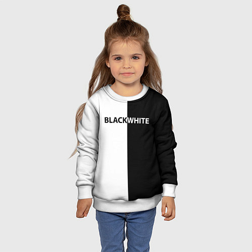 Детский свитшот Black white / 3D-Белый – фото 4