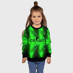 Свитшот детский CSGO green logo, цвет: 3D-черный — фото 2