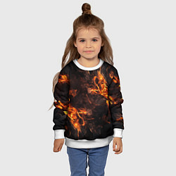 Свитшот детский Огонь и дым, цвет: 3D-белый — фото 2
