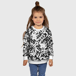 Свитшот детский Чёрно-белая сеть, цвет: 3D-белый — фото 2