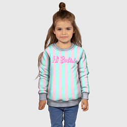 Свитшот детский Hi Barbie - фраза и костюм Кена, цвет: 3D-меланж — фото 2