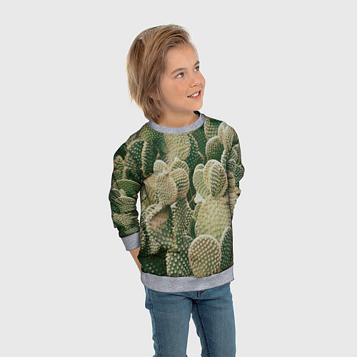 Детский свитшот Поле кактусов / 3D-Меланж – фото 3