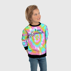 Свитшот детский I am Kenough - retro tie-dye, цвет: 3D-черный — фото 2