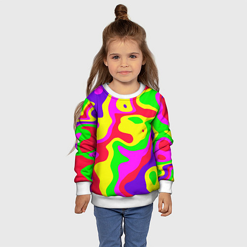 Детский свитшот Абстракция пять цветов / 3D-Белый – фото 4