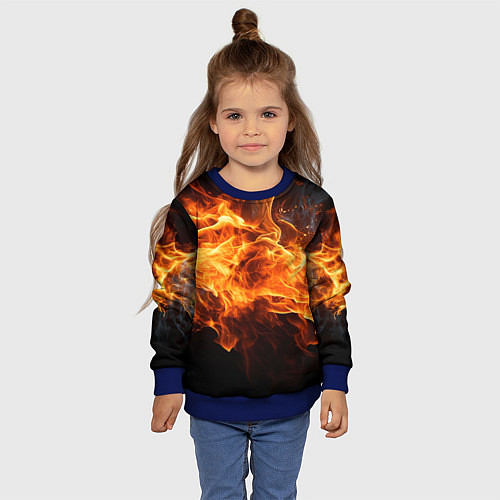 Детский свитшот Black fire style / 3D-Синий – фото 4
