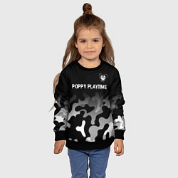 Свитшот детский Poppy Playtime glitch на темном фоне: символ сверх, цвет: 3D-черный — фото 2