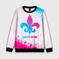 Свитшот детский Saints Row neon gradient style, цвет: 3D-черный