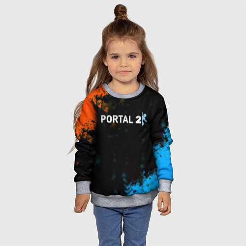 Детский свитшот Portal game / 3D-Меланж – фото 4