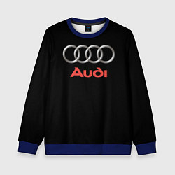 Свитшот детский Audi sport на чёрном, цвет: 3D-синий