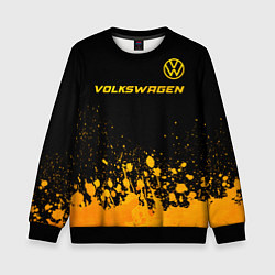 Свитшот детский Volkswagen - gold gradient: символ сверху, цвет: 3D-черный