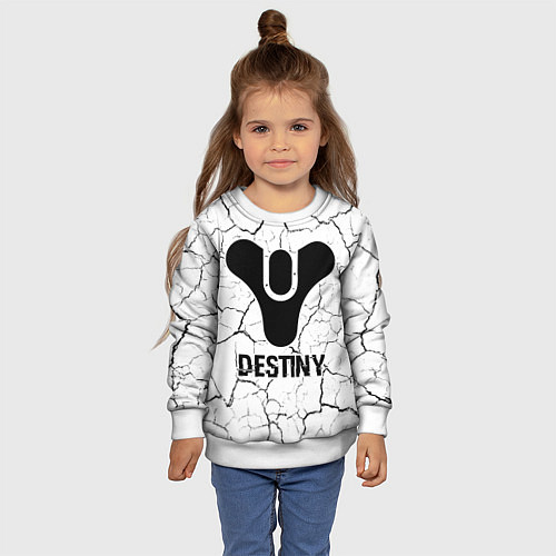 Детский свитшот Destiny glitch на светлом фоне / 3D-Белый – фото 4