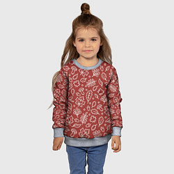 Свитшот детский Осень - бордовый 2, цвет: 3D-меланж — фото 2