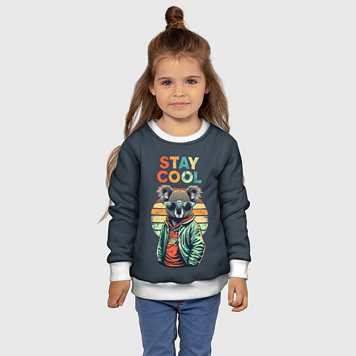 Детский свитшот Оставайся спокойным / 3D-Белый – фото 4