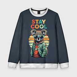 Свитшот детский Оставайся спокойным, цвет: 3D-белый