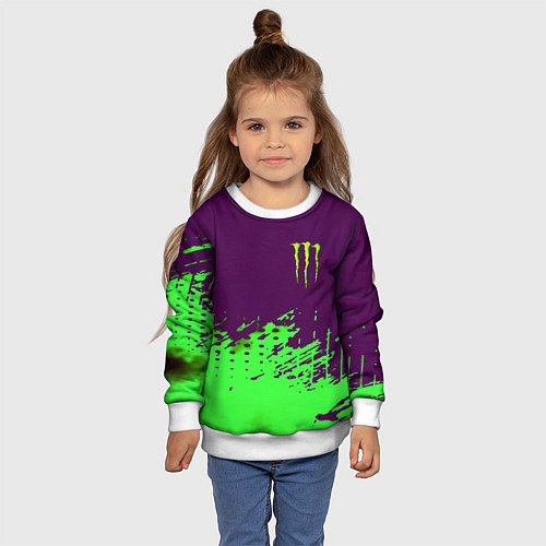 Детский свитшот Monster energy taurin / 3D-Белый – фото 4