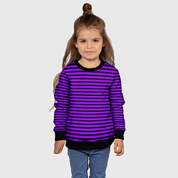 Свитшот детский Фиолетовый в чёрную полоску, цвет: 3D-черный — фото 2