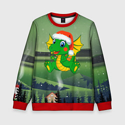 Детский свитшот Зеленый дракончик 2024