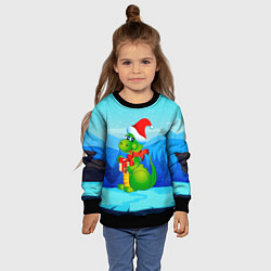 Свитшот детский Дракон с подарком новый год, цвет: 3D-черный — фото 2