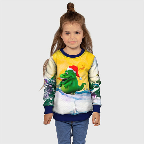 Детский свитшот Дракон символ года 2024 / 3D-Синий – фото 4