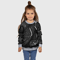 Свитшот детский Чёрно-белая орнамент, цвет: 3D-меланж — фото 2