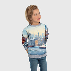 Свитшот детский Пейзаж новогодний, цвет: 3D-меланж — фото 2