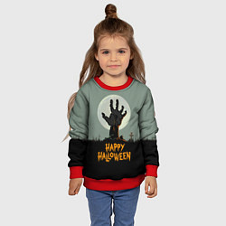 Свитшот детский Halloween - рука мертвеца, цвет: 3D-красный — фото 2