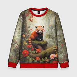 Детский свитшот Красная панда в лесу