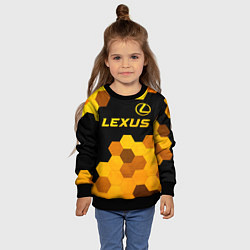 Свитшот детский Lexus - gold gradient: символ сверху, цвет: 3D-черный — фото 2