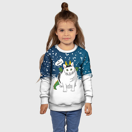 Детский свитшот Я дракон - кот / 3D-Белый – фото 4
