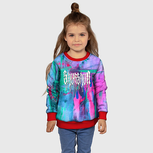 Детский свитшот Shurshun - tie-dye / 3D-Красный – фото 4