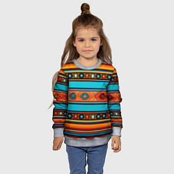 Свитшот детский Этнический принт в горизонтальную полоску, цвет: 3D-меланж — фото 2
