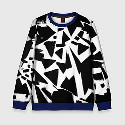 Свитшот детский Абстрактная чёрно-белая композиция, цвет: 3D-синий