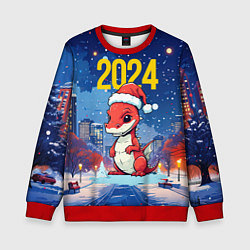 Детский свитшот 2024 красный новогодний дракон
