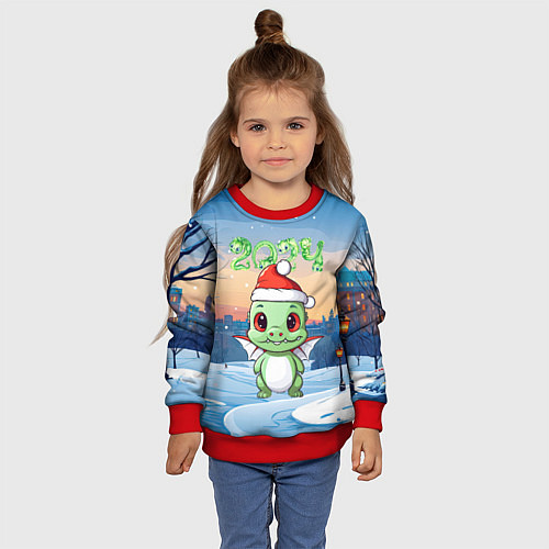 Детский свитшот Год дракона 2024 / 3D-Красный – фото 4