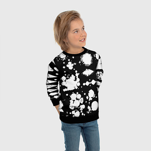 Детский свитшот Фантазийный космический паттерн / 3D-Черный – фото 3