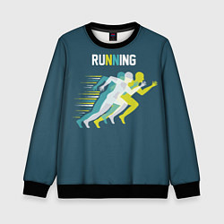 Свитшот детский Бег, цвет: 3D-черный