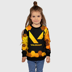 Свитшот детский Valorant - gold gradient, цвет: 3D-черный — фото 2