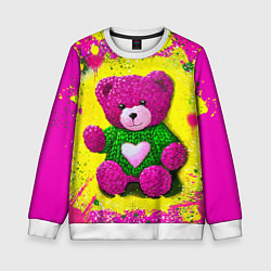 Детский свитшот Розовый мишка в свитере