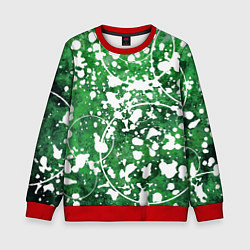 Свитшот детский Абстракция - круги на зелёном, цвет: 3D-красный