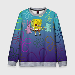 Свитшот детский Spongebob workout, цвет: 3D-меланж