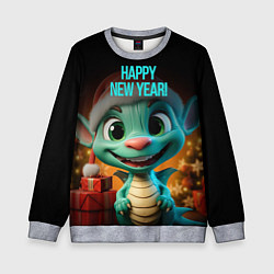 Детский свитшот Happy new year green dragon