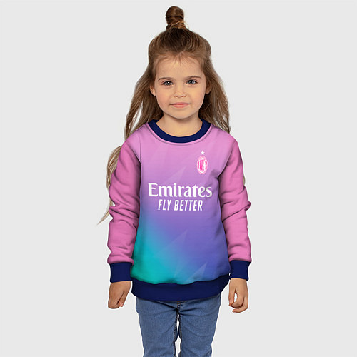 Детский свитшот ФК Милан форма 23-24 третья / 3D-Синий – фото 4