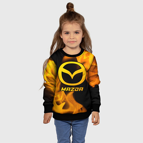 Детский свитшот Mazda - gold gradient / 3D-Черный – фото 4