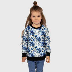 Свитшот детский Гжель узор паттерн, цвет: 3D-черный — фото 2