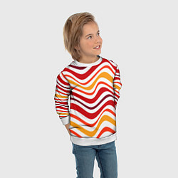 Свитшот детский Модные линии, цвет: 3D-белый — фото 2
