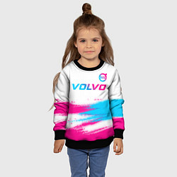 Свитшот детский Volvo neon gradient style посередине, цвет: 3D-черный — фото 2