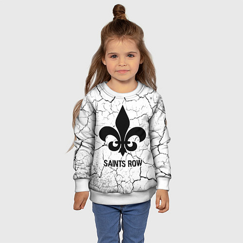 Детский свитшот Saints Row glitch на светлом фоне / 3D-Белый – фото 4