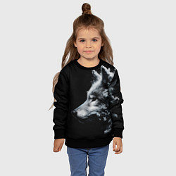 Свитшот детский Дымный волк, цвет: 3D-черный — фото 2