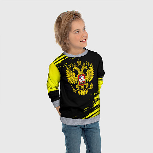 Детский свитшот Имперская Россия герб / 3D-Меланж – фото 3